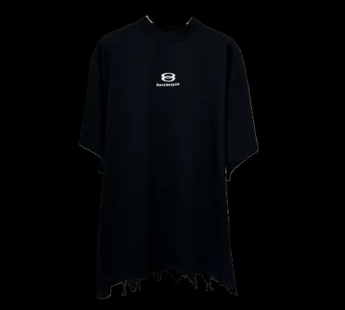 balenciaga ripped logo tee