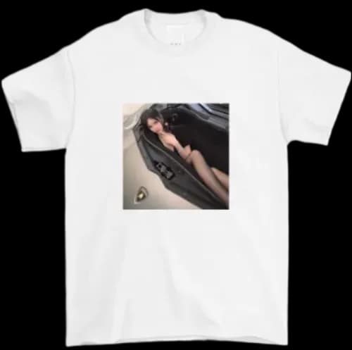 Girl in lamborghini tee