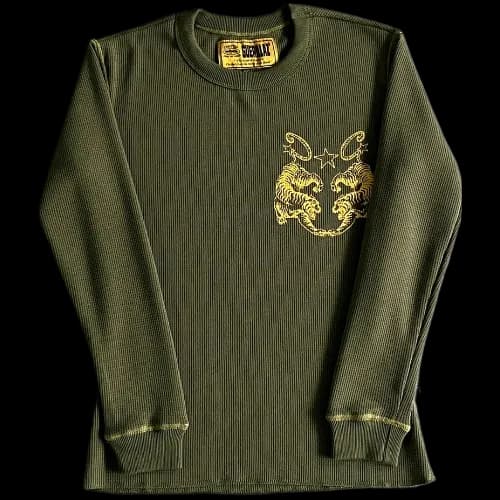 corteiz longsleeve Waffle Tiger Stars -Green