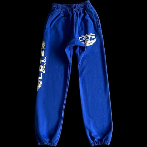 corteiz pants gasolina blue