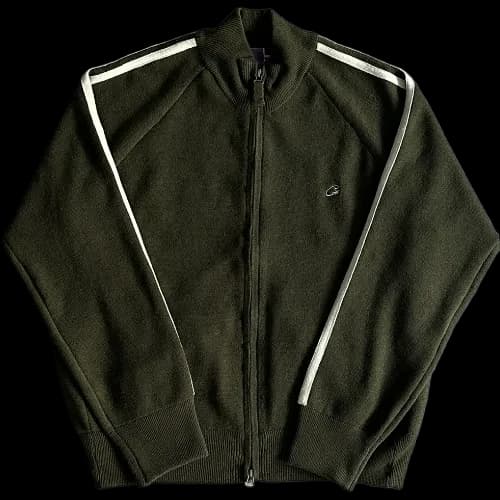 corteiz zip up Knit fleece-green