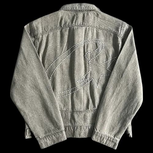corteiz jacket denim c-star -grey