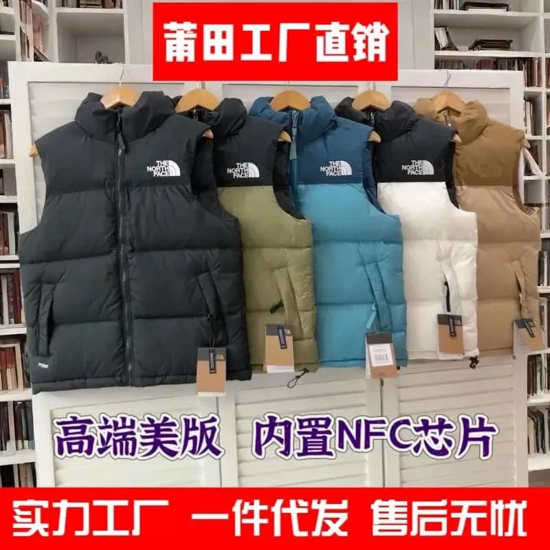 莆田北家北脸1996羽绒服马甲男女同款美版TNF700蓬刺绣冬保暖背心 (54)