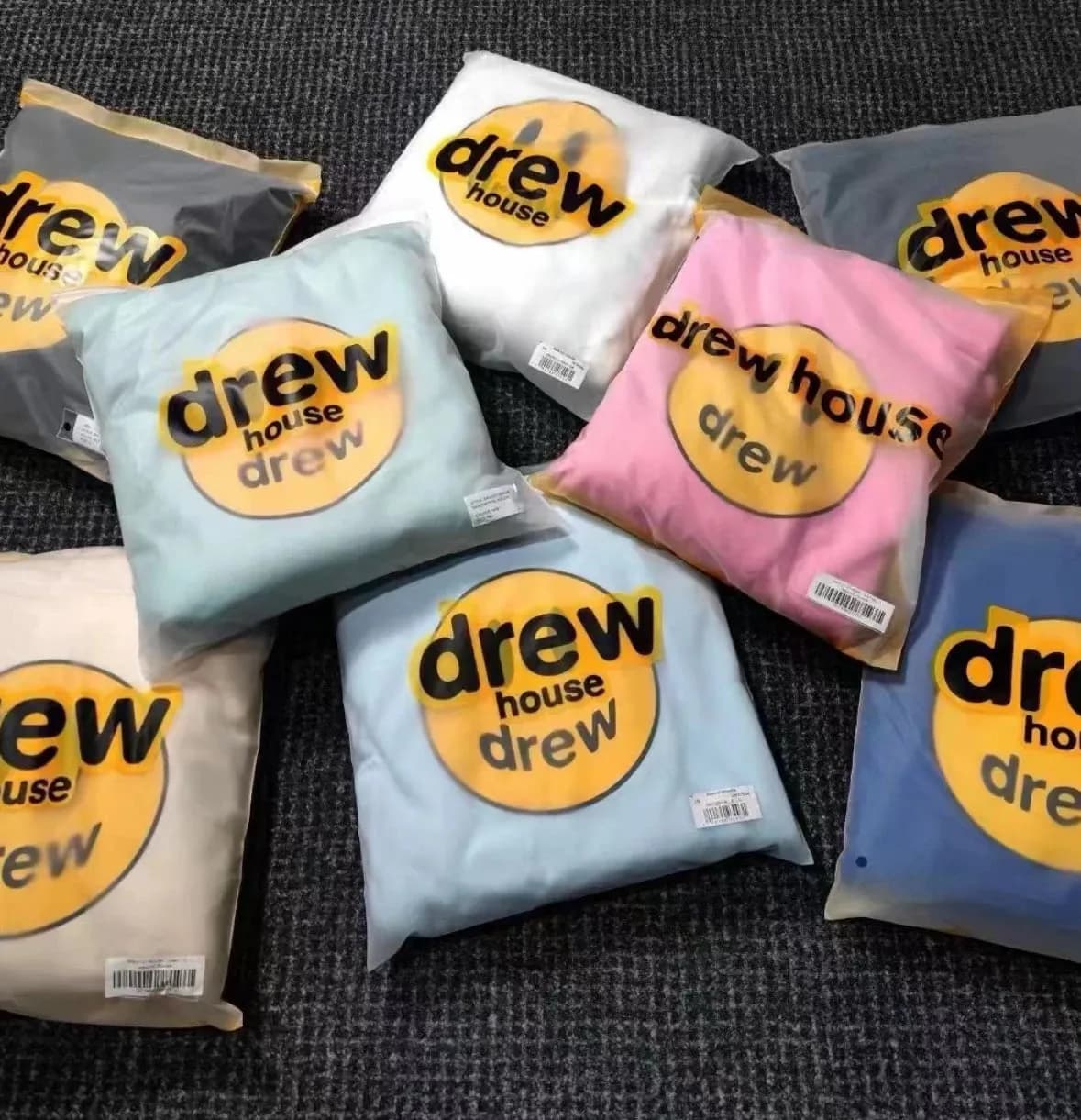 Drew卫衣- 贾斯汀比伯同款笑脸印花宽松上衣420g重磅加绒连帽卫衣 (58)