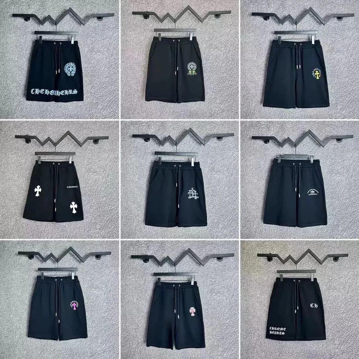 CH25SS夏季新款克罗休闲抽绳毛圈面料短裤男女同款工厂现货直发 (23)