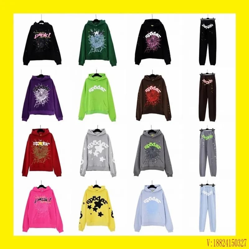 hip hop singer sp5der printed couple hoodie men s and women s hoodie sports suit 64