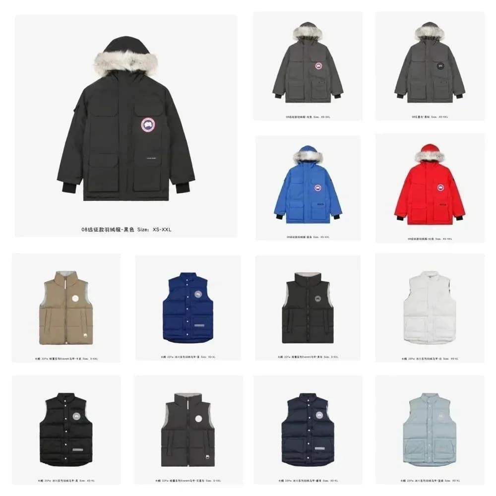 Canada Goose Parka & Down Vest Collection - OrientDig Spreadsheet