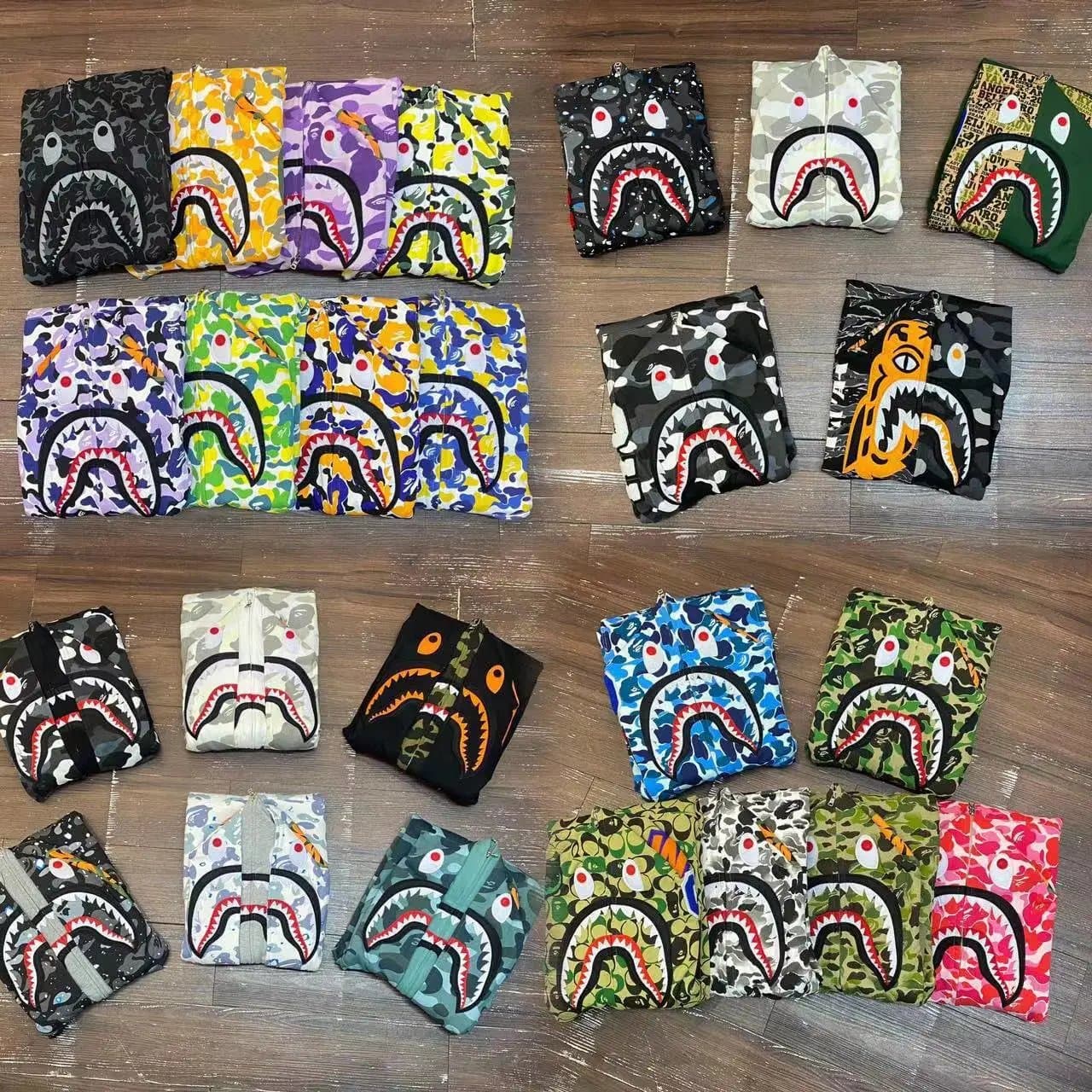 Bape-Style Shark Full-Zip Hoodie - OrientDig Spreadsheet