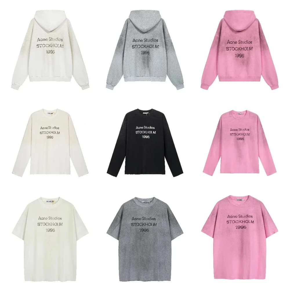 Acne Studios 1996 Washed Logo Hoodie & Long Sleeve Tee - OrientDig Spreadsheet