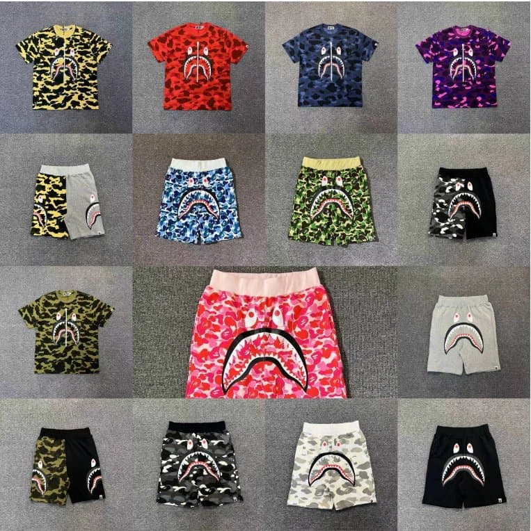 Bape-Style Shark Camo Tee & Shorts - OrientDig Spreadsheet