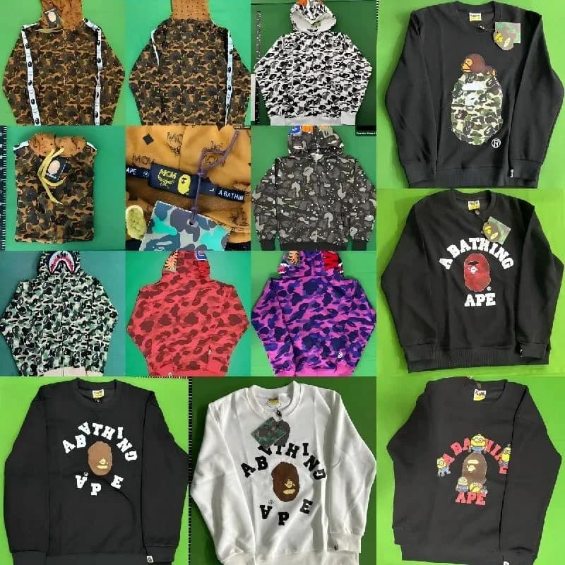 Bape-Style Camo Hoodie & Sweatshirt Collection - OrientDig Spreadsheet