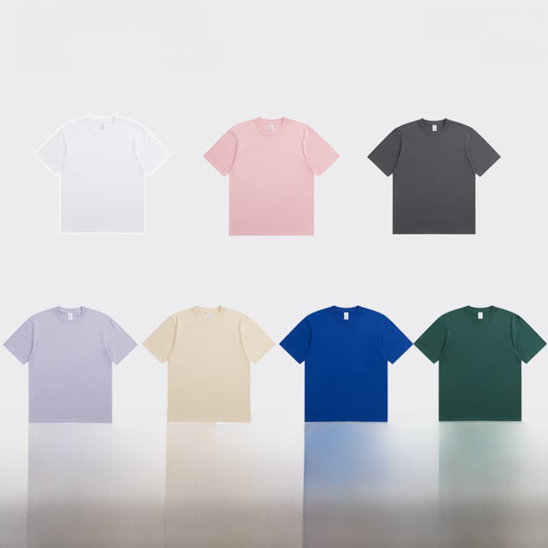 2024 Cotton T-shirt Men's 230g Heavy Solid Color Crewneck Short Sleeve Casual Combed Cotton Unisex T-shirt