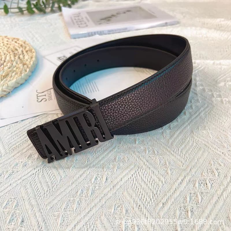Belt Men's Amini letter smooth buckle lychee pattern men's business casual all-Match belt cross-border live wholesale - OrientDig Spreadsheet