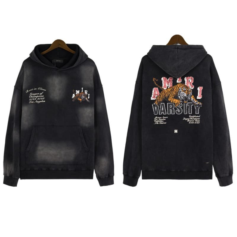 Suéter de marca de moda de niebla AM con letras de crack logo Splash tinta flujo pintura graffiti bordado Sudadera con capucha para pareja abrigo IRI
