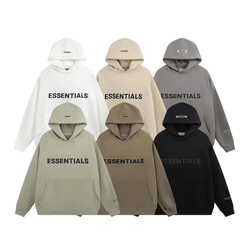 Factory double line Esse wholesale new chest LOGO laminated hooded sweatshirt FOGntials