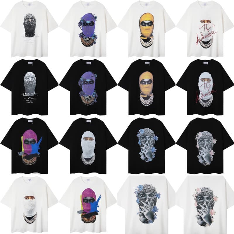 American IH NOM UH NIT Stranger Things Masked Man Trendy Brand Short Sleeve Men's ins High Street Summer T-shirt Women