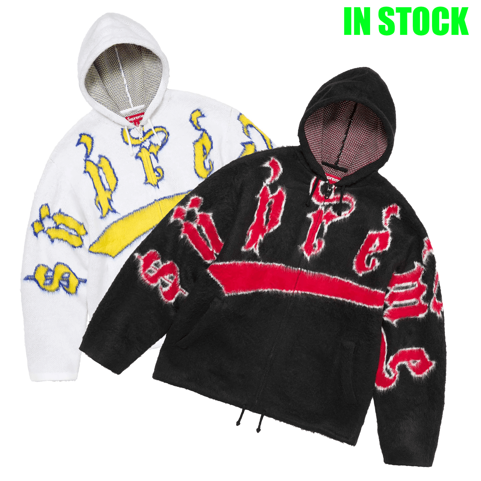 Supreme Accent Brushed Zip Up Hooded Sweater