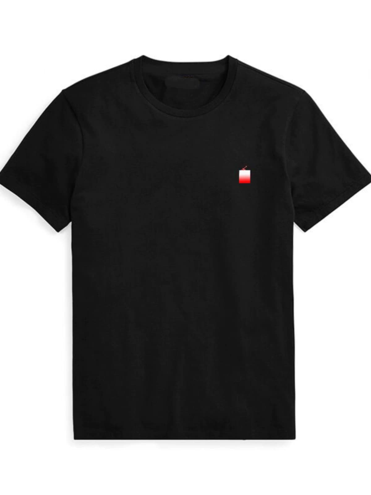 Short-sleeved T-shirt men's summer loose versatile round neck half-sleeved top large size men's casual business embroidery couple wear