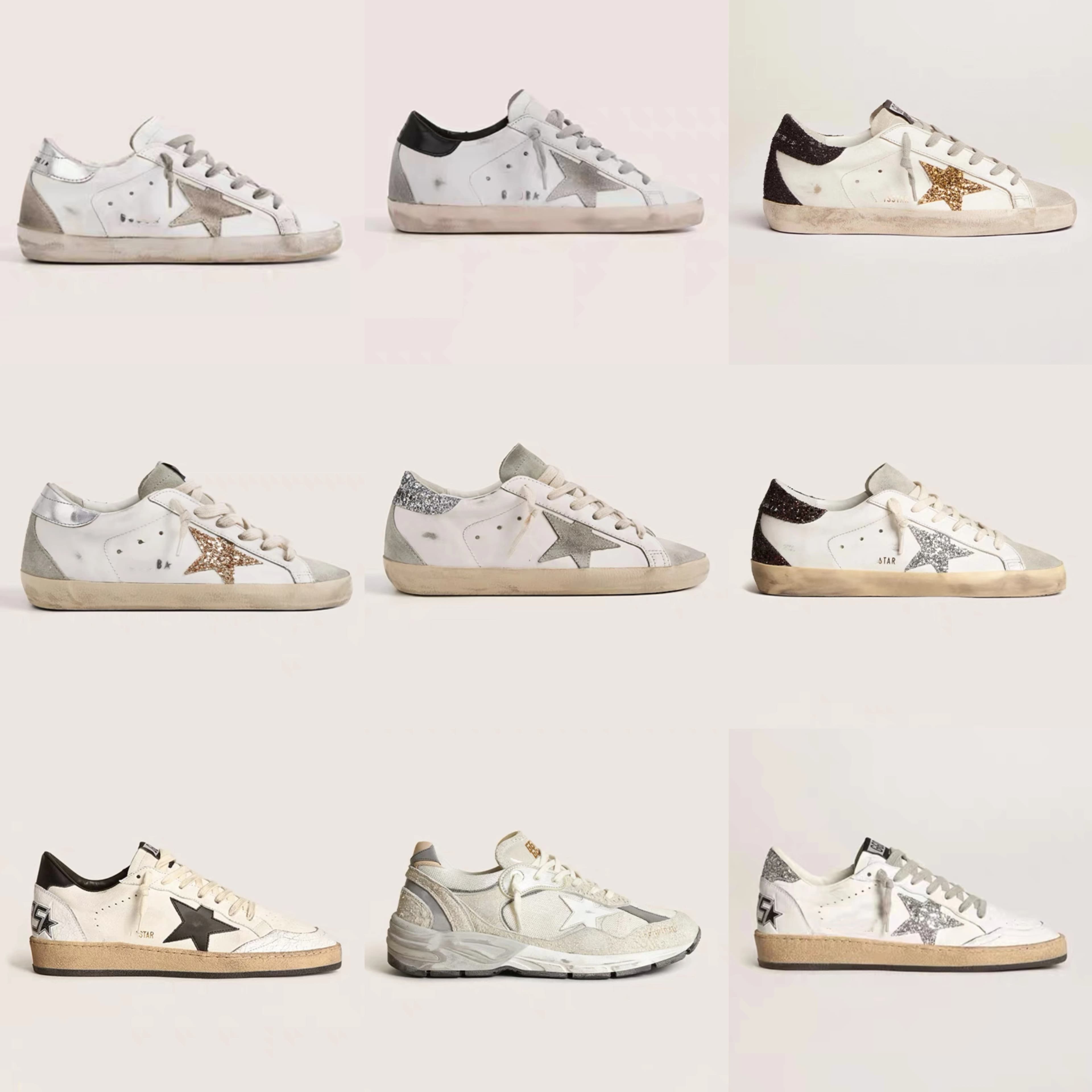 Korean GG old star dirty shoes women 2024 classic all-match men's sneakers with heightened dirty cowhide white shoes