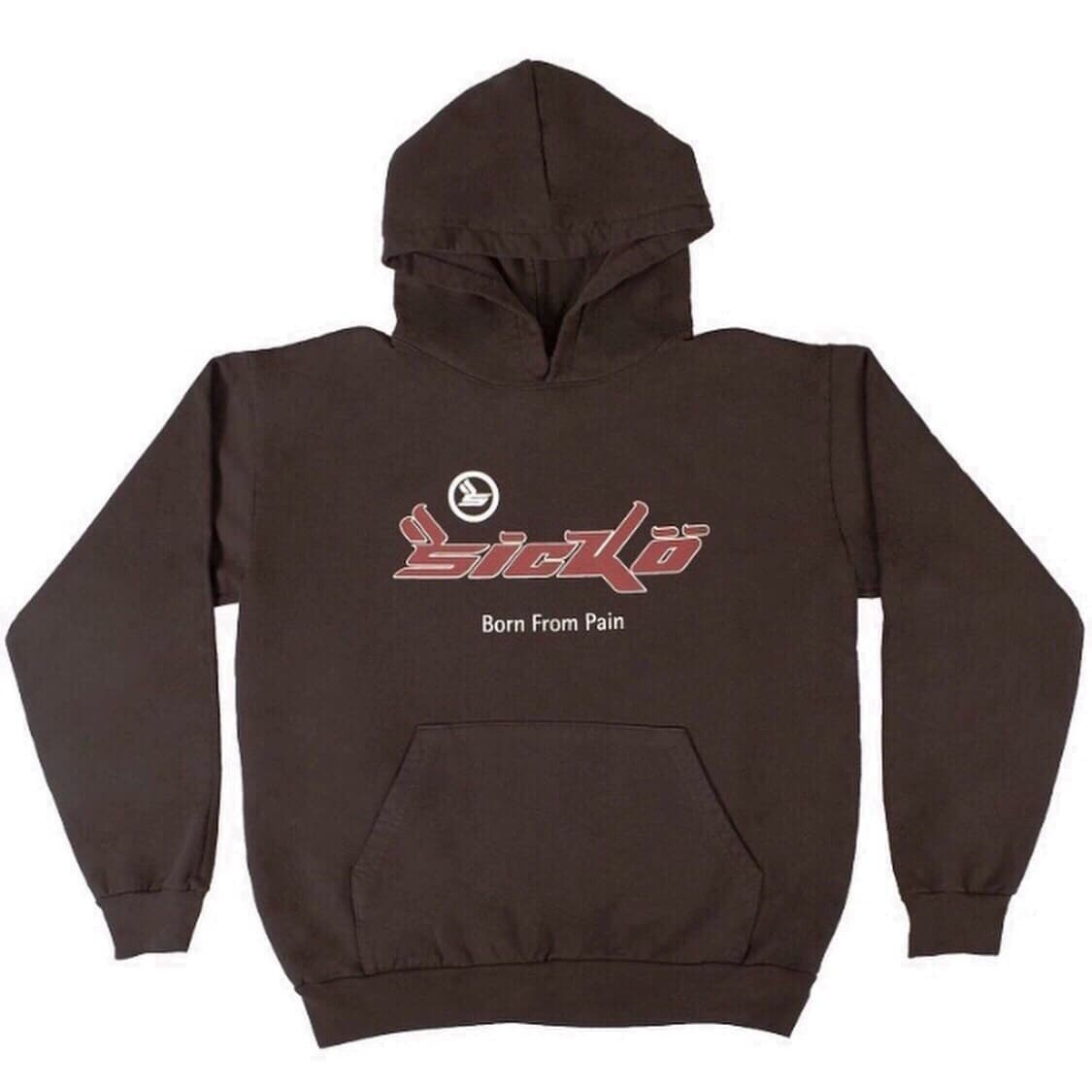 Sicko Pain Kapuzenpullover Braun - Image 2