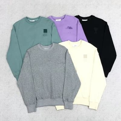 AM sweater round neck Terry Love same color embroidery small