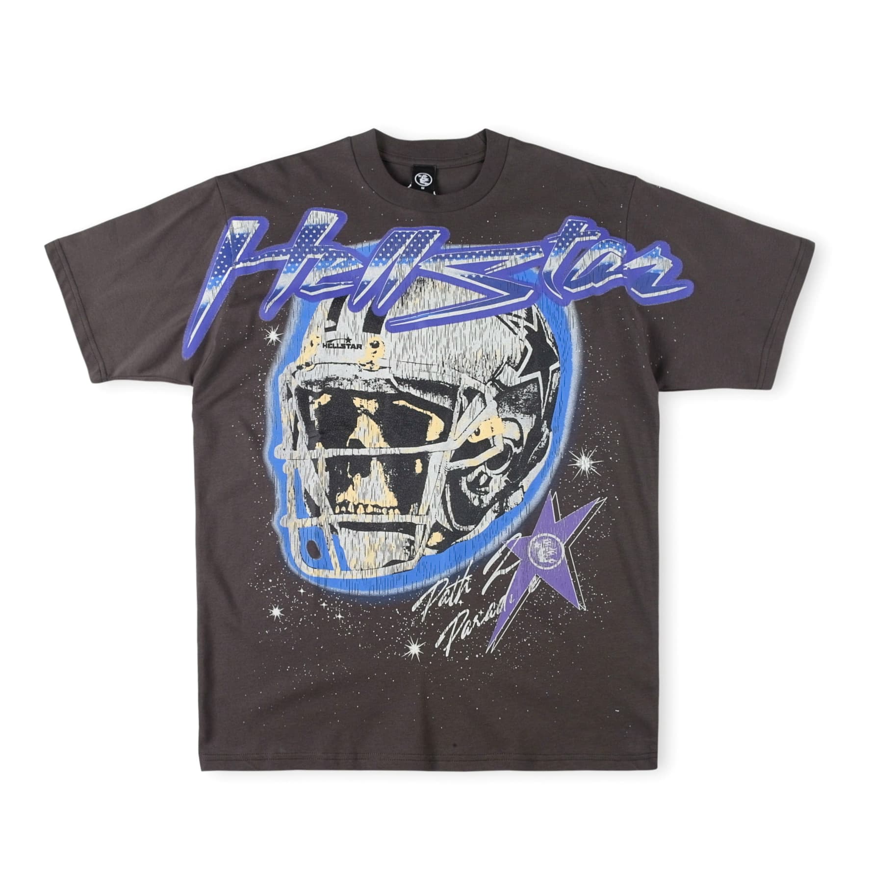 2023 Summer Creative Fun Skull Helmet Printing Men and Women Loose Hip-Hop Cotton Round Neck Tide Brand Short Sleeve T-Shirt