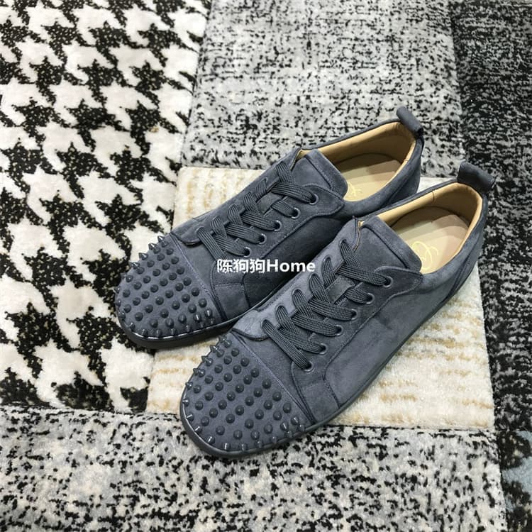 CLOUMANCE new gray suede four seasons suede rivet shoes