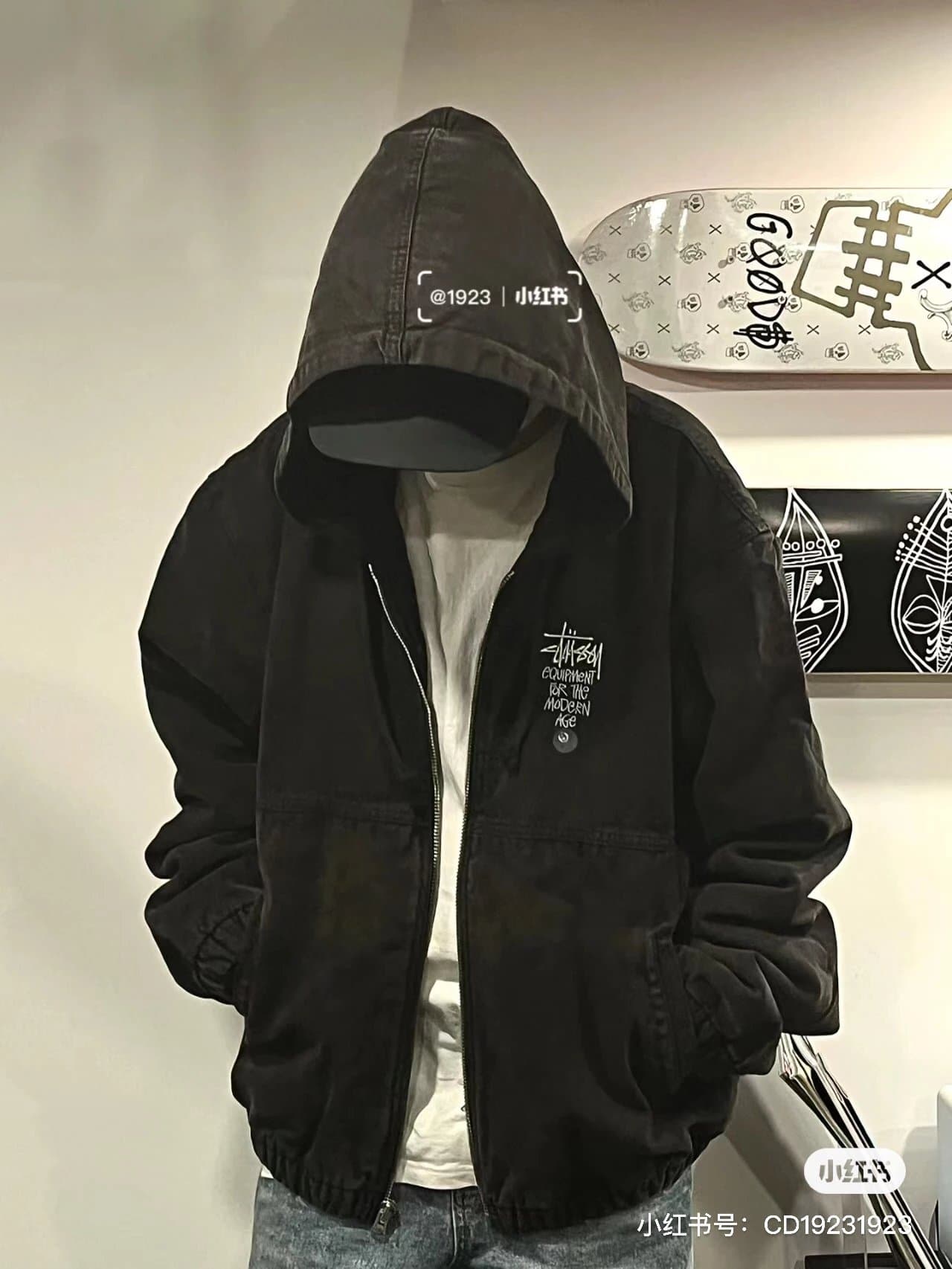 加棉版 巡游22AW CANVASINSULATED WORK JACKET帆布绝缘水洗工装夹克棉服棉连帽拉链外套男女秋冬新款2023 boo
