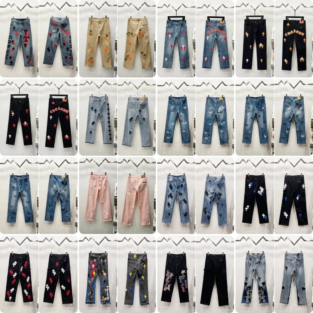 Chrome Hearts Cross Patch Washed Jeans - OrientDig Spreadsheet