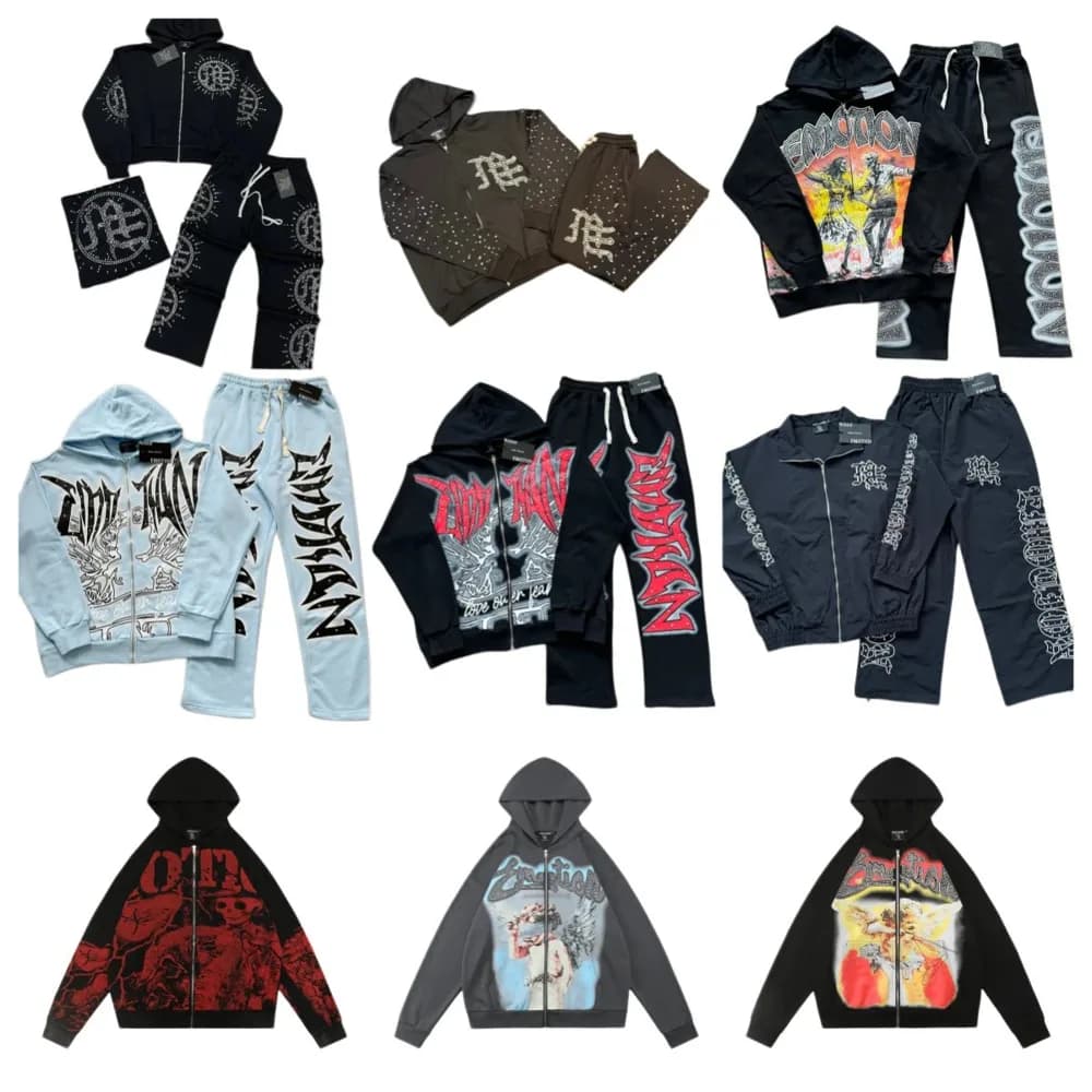 Mixed Emotion Rhinestone Zip Hoodie Collection - OrientDig Spreadsheet