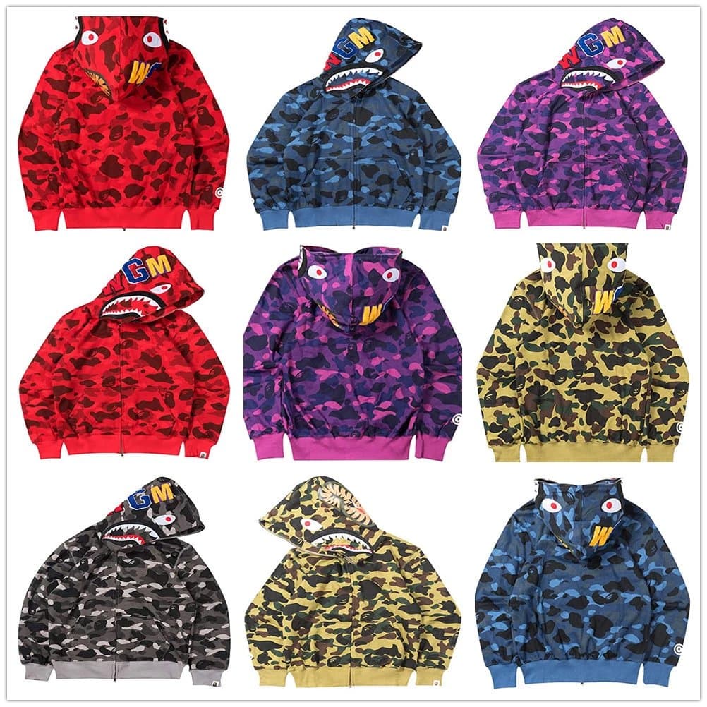 Bape-Style Camo Shark Hoodie - OrientDig Spreadsheet
