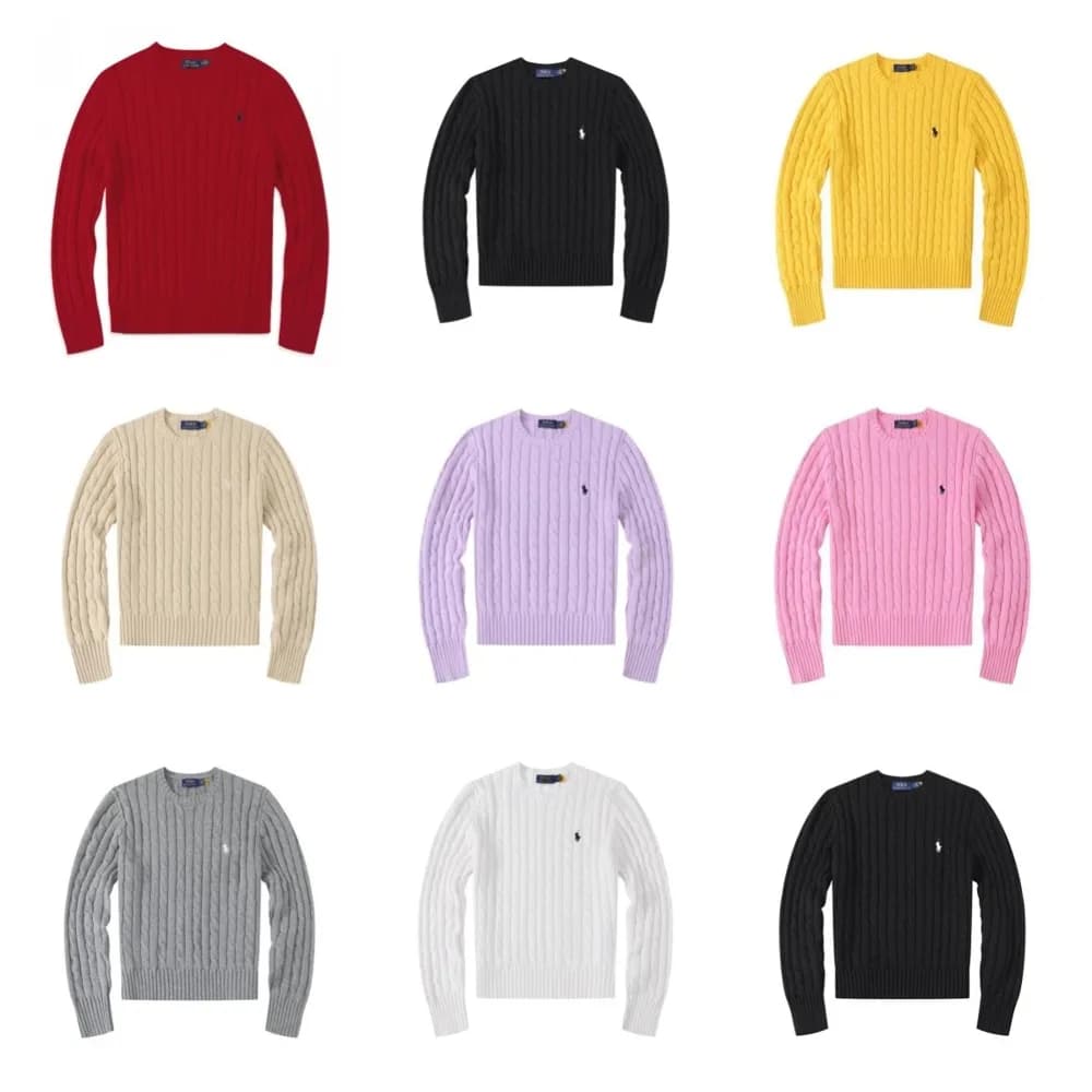 Polo-Style Cable Knit Crewneck - OrientDig Spreadsheet