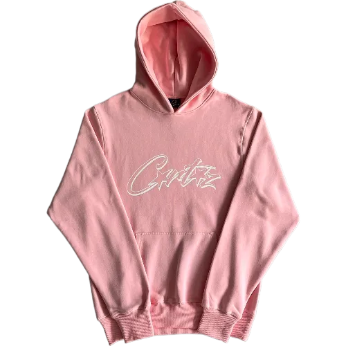 corteiz hoodie pink letter