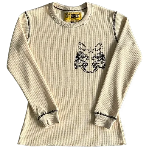 corteiz longsleeve Waffle Tiger Stars -Beige