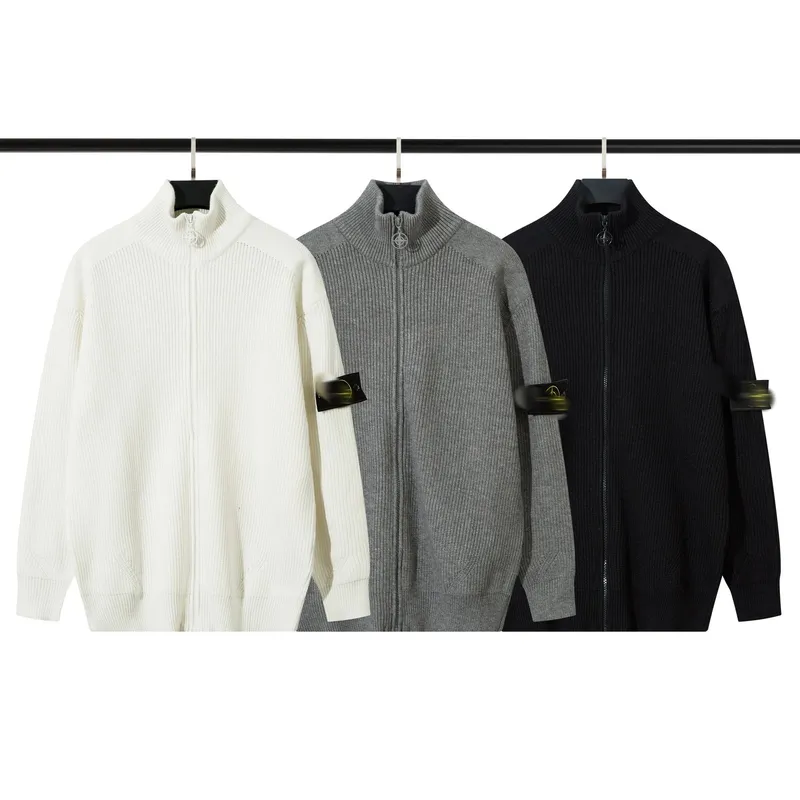 STONESLAND Shidao zipper open chest stand collar knitted sweater versatile simple and genderless style for men and women 37