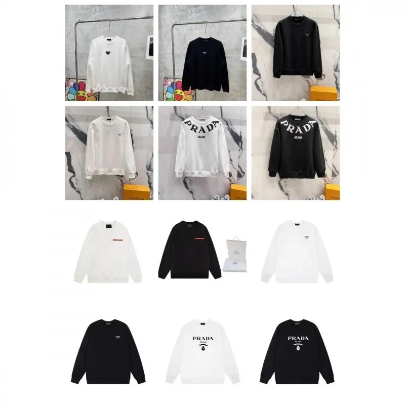Luxurious and trendy high version pra Pujia metal triangle LOGO men s and women s autumn and winter loose and versatile sweatshirts can be shipped on behalf of others 23