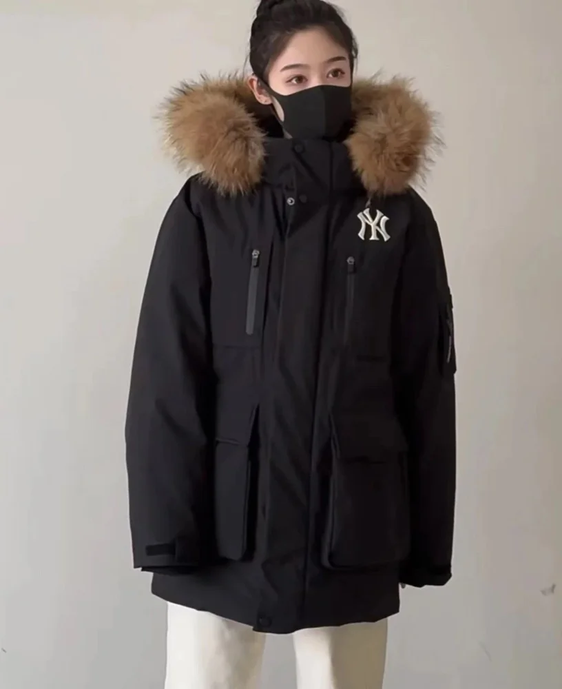MLB New York Yankees Fur Hood Down Parka