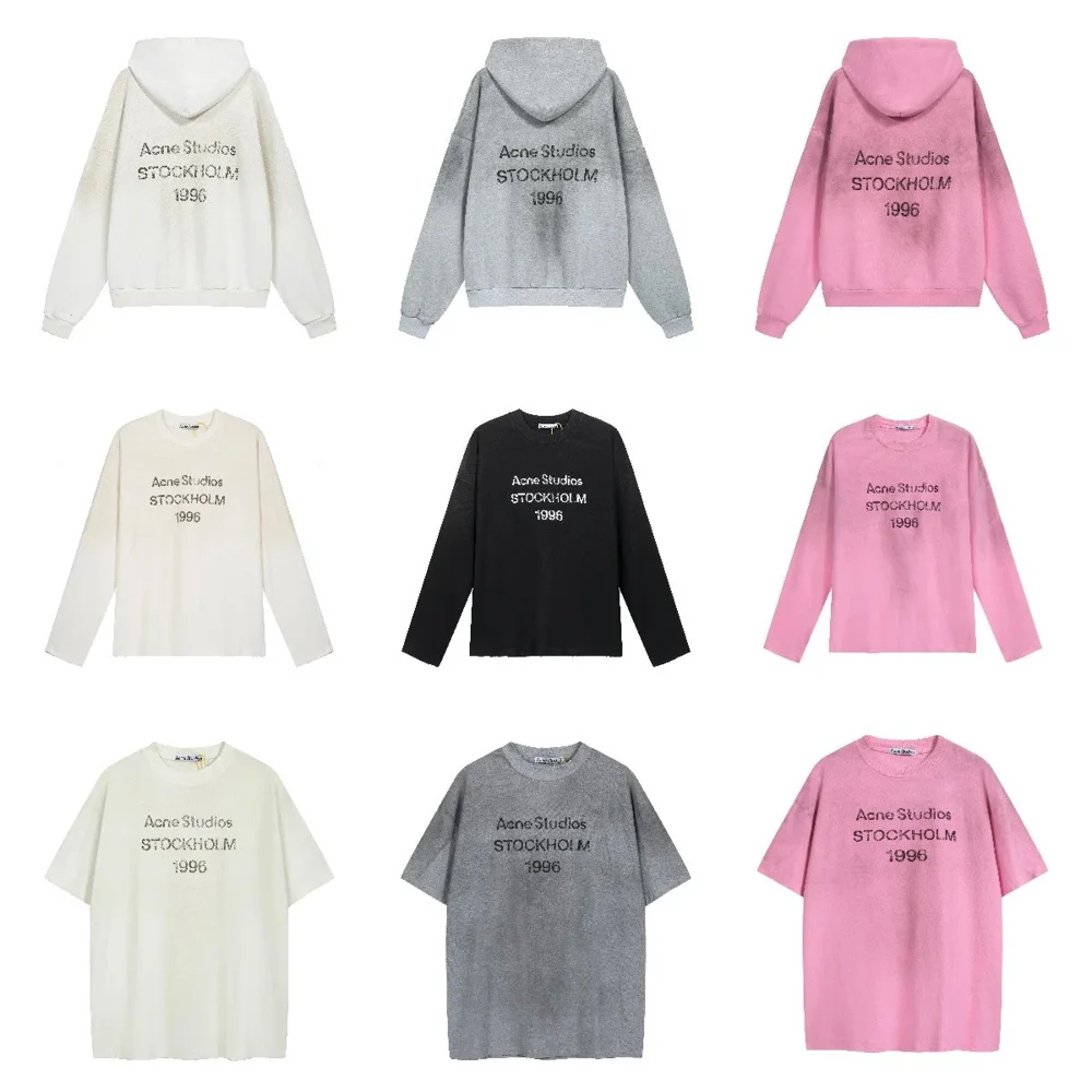 Acne Studios 1996 Washed Logo Hoodie & Long Sleeve Tee