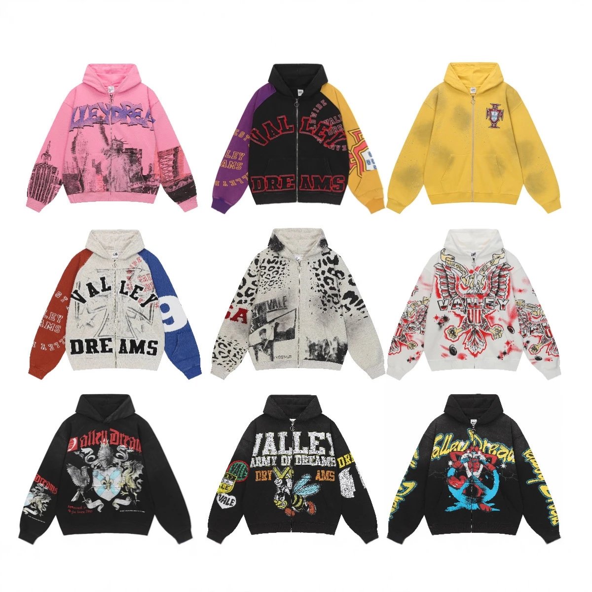 Valley-Style Knit Zip Hoodie