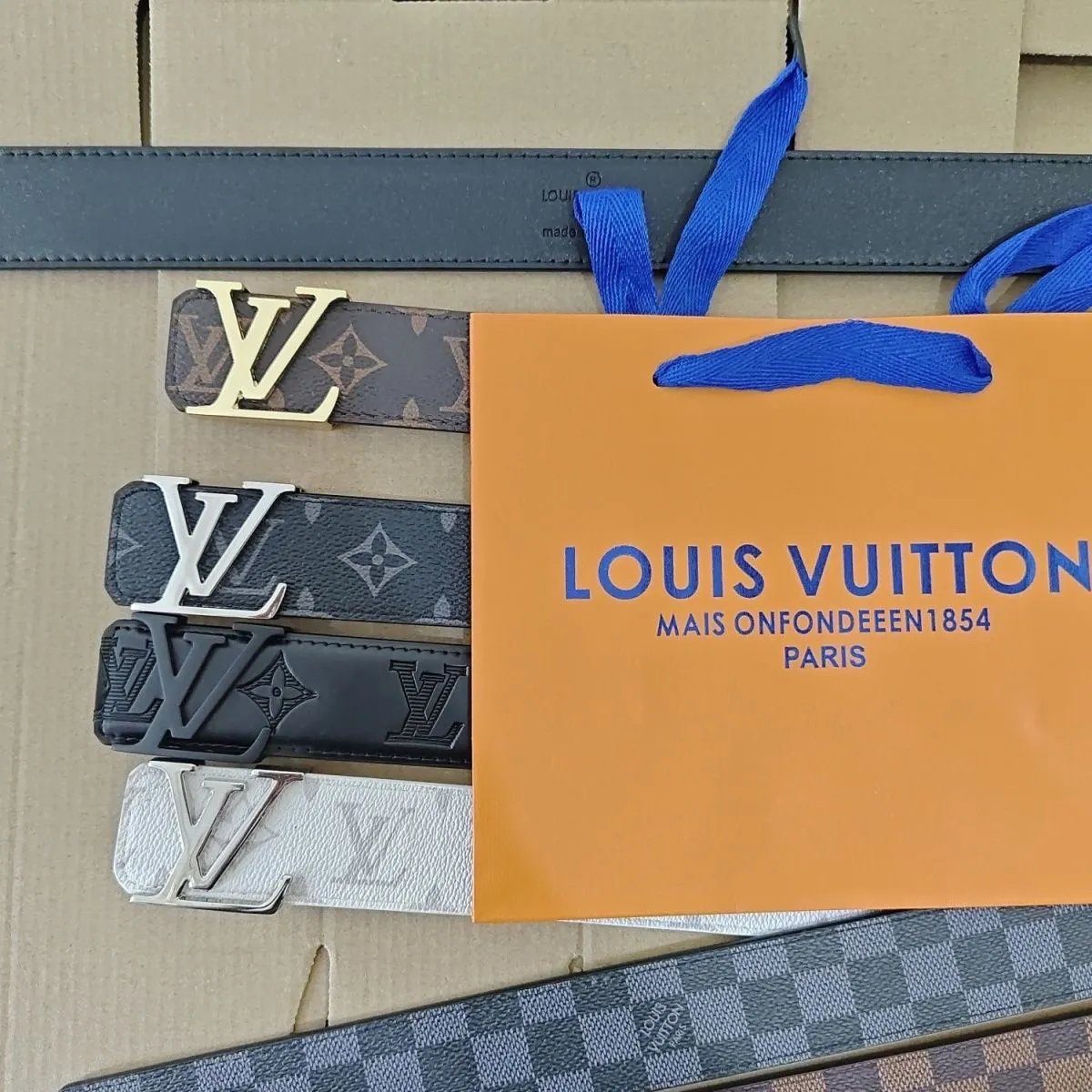 LV-Style Monogram Belt