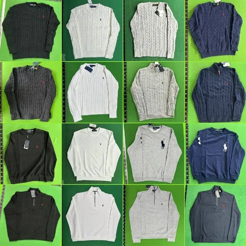 Polo-Style Cable Knit Sweater Collection